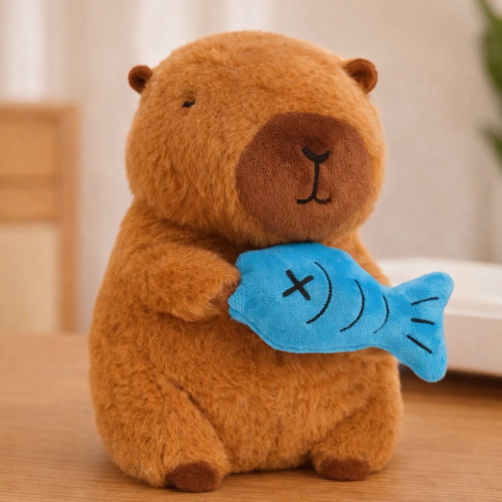 Копибара с рыбкой